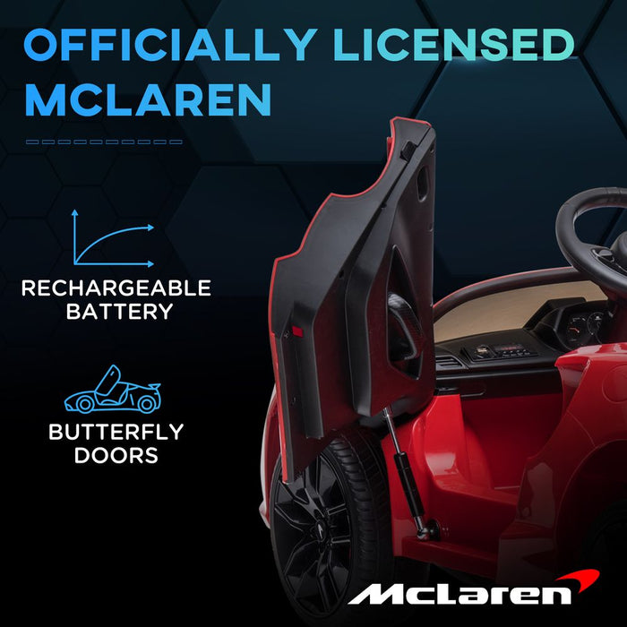 Mclaren Licensed 12V Electric Ride-On Car w/ Remote Control, Music - Red