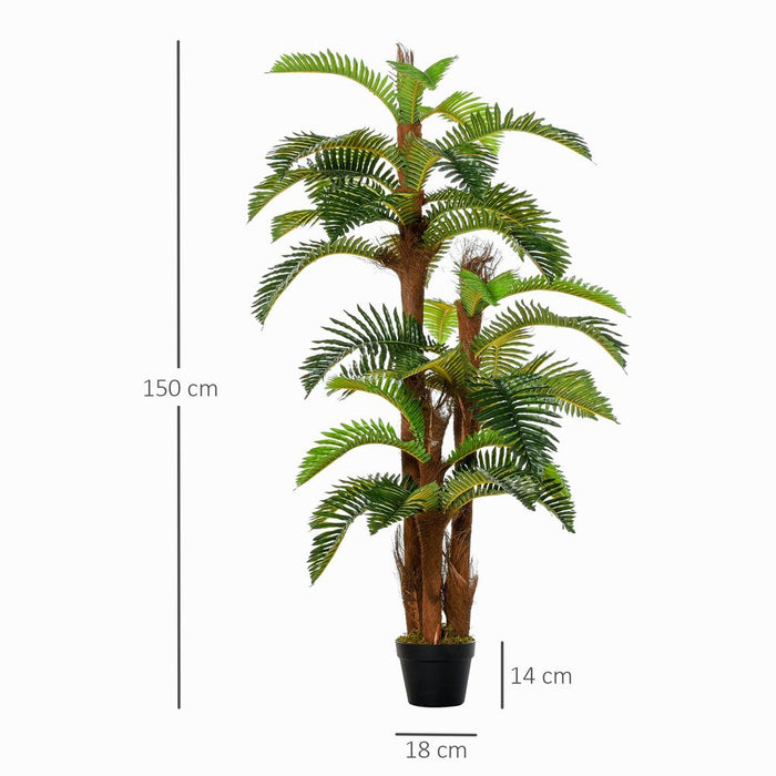 Realistic Artificial Fern Tree - 36 Leaves, 150cm - High-Quality Fake Plant with Nursery Pot - Perfect for Home and Commercial Spaces