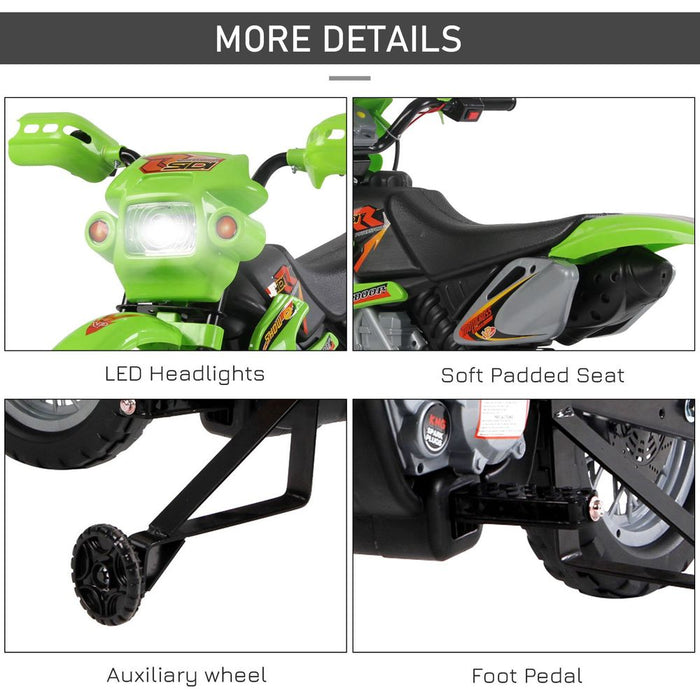 6V Kids Electric Motorbike Motorcycle Ride On for 3-6 Years Red HOMCOM Green