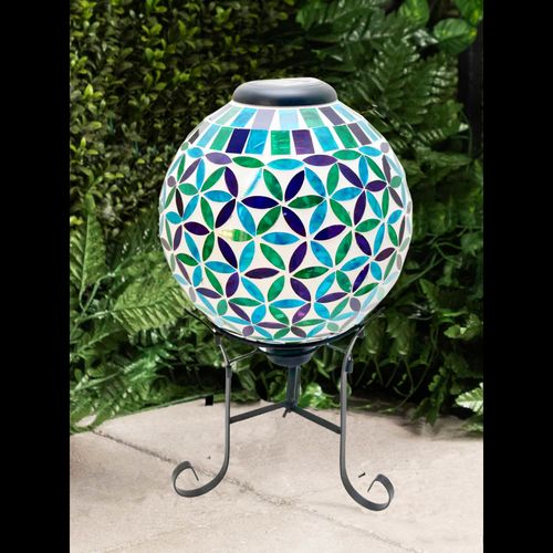 Illuminated Glass Goble with Metal Stand