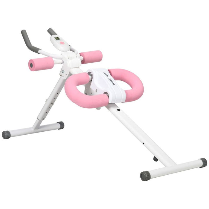 Foldable Ab Machine, Adjustable Height, LCD Monitor - Best Quality Abs Trainer for Home Gym - Comfortable & Easy Storage