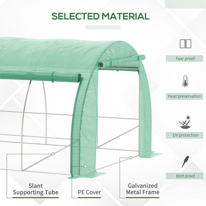 Premium Poly Tunnel Greenhouse - 4x3x2m, Steel Frame, Durable Plastic Cover, Easy Assembly - Ideal for Plant Growth & Shelter