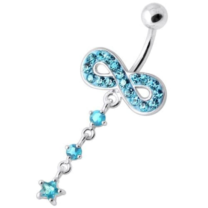 Infinity with Star Jeweled Navel Ring