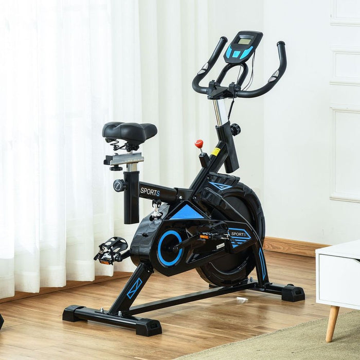 Premium HOMCOM Exercise Bike: Indoor Cycling Bicycle with LCD Monitor - Adjustable Seat & Handlebar - Ultimate Cardio Workout - Black