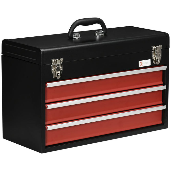 Lockable 3 Drawer Tool Chest - Heavy-Duty, Compact Design - 51cmx22cmx32cm