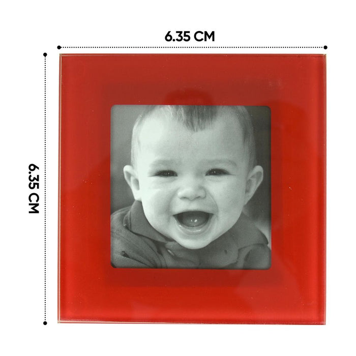 High-quality 6Pc Colored Glass Photo Coaster Set - Protect Furniture, Show off Photos - AS-28542