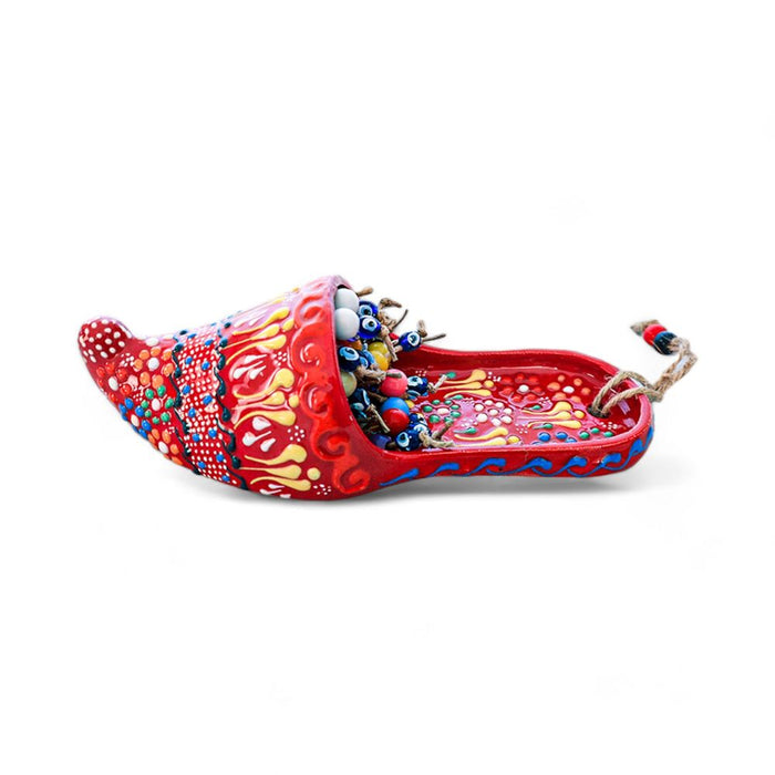 Handmade Ceramic Wall Decoration Slipper Red 7cm