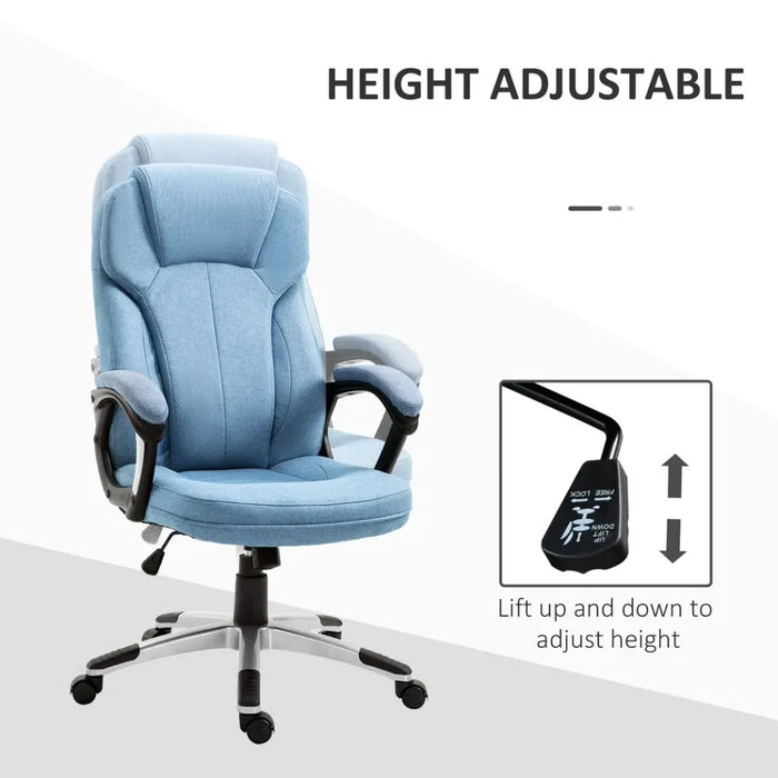 High Back Home Office Chair Height Adjustable Computer Chair w/ Armrests, Blue