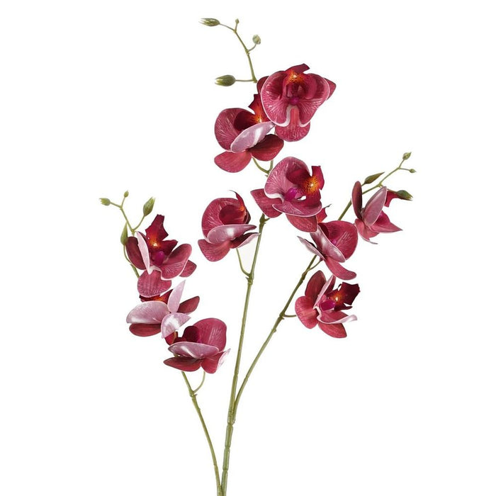 Pack of 6 x 80cm Dark Pink Artificial Mini Orchid Stem