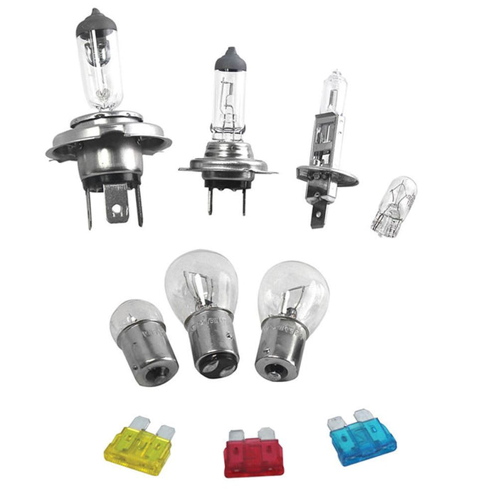 Goodyear 10pc Universal Bulb Replacement Kit - High-Quality Headlight and Tail Light Bulbs - Includes Fuses - Small and Compact