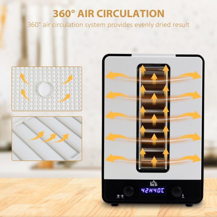 11-Tier Food Dehydrator | 550W Dryer Machine | Adjustable Temp | High Quality | White