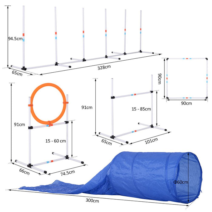 5-Piece Suit Portable Pet Agility Training Set For Dogs Obstacle Course