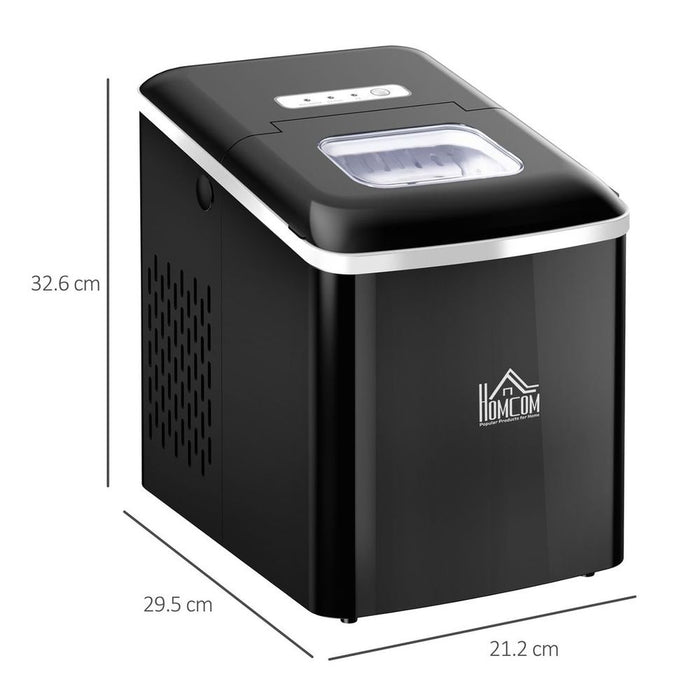 12kg/24H Ice Maker w/ Scoop Basket - Black | Perfect for Home Office