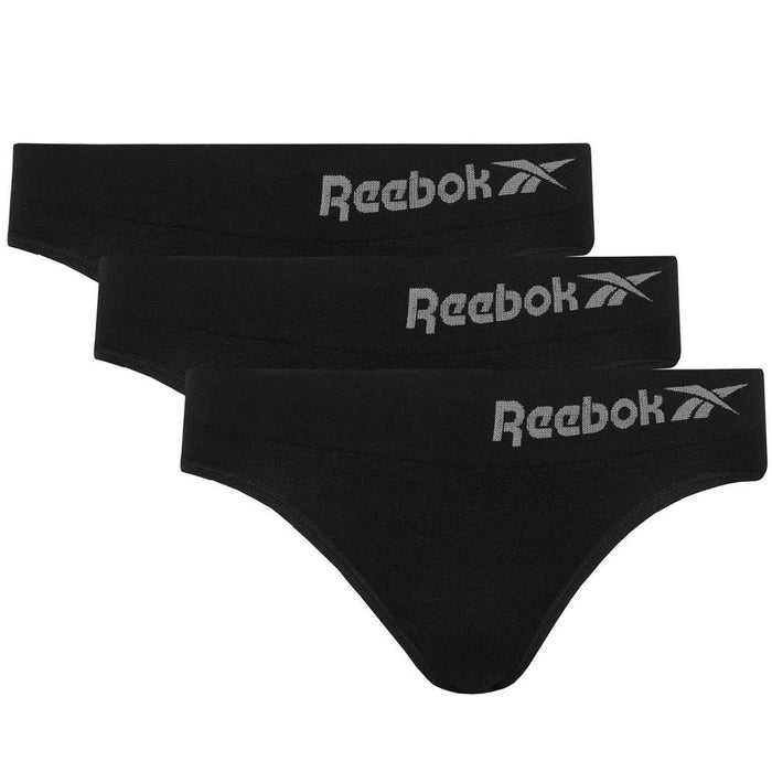 Reebok Women's 3 Multi Pack Seamless Brief, Black, Sizes XS-XL