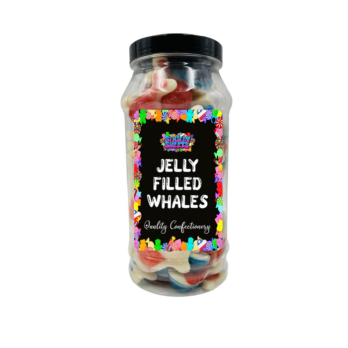 Delicious Jelly Filled Whales Gummy Candy - Retro Sweets Gift Jar