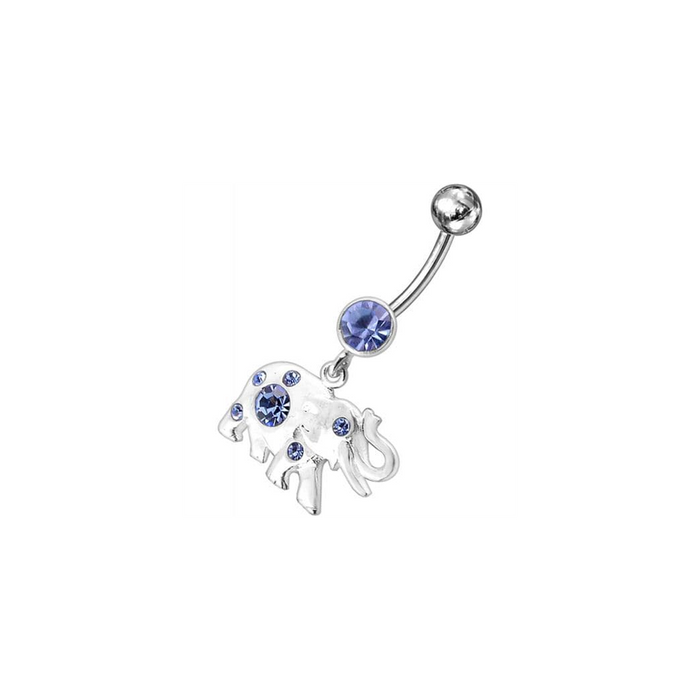 Jeweled Elephant Dangling Belly Ring