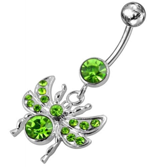 Jeweled flies Dangling Belly Ring