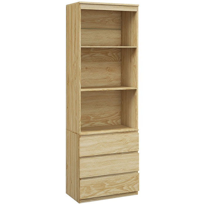 HOMCOM 180cm Tall Bookshelf Free Standing Storage Shelf Unit with Storage Oak