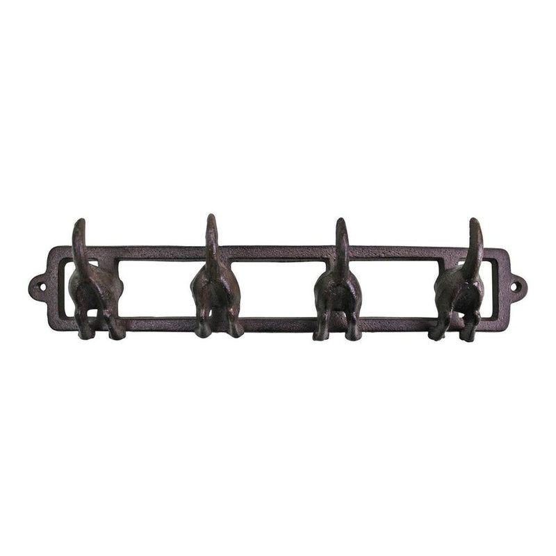Rustic Cast Iron Wall Hooks, Dog Tail Design - Quality Metal Home Accessories