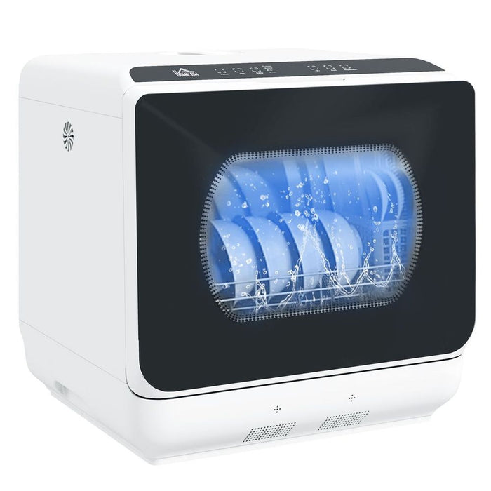 HOMCOM Table Top Dishwasher w/ 4 Place Settings 6 Programmes Fruit Wash Mode