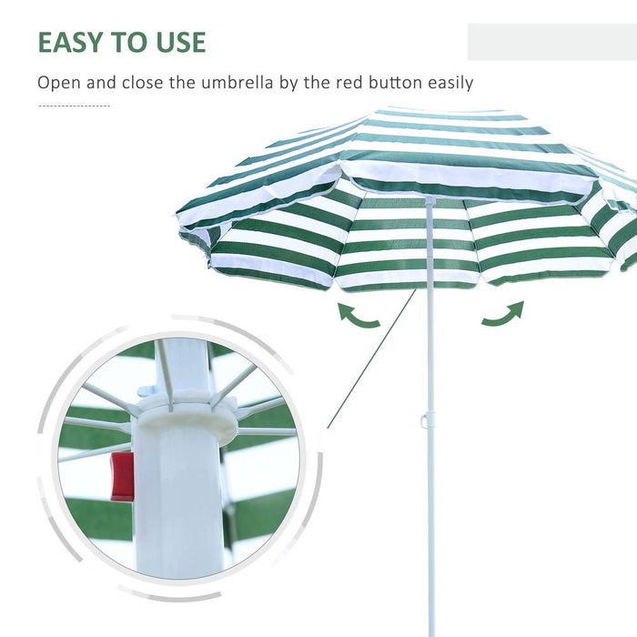 Large 1.8m Crank Umbrella - Sunshade for Patio, Garden, Beach - High-Quality Folding Parasol