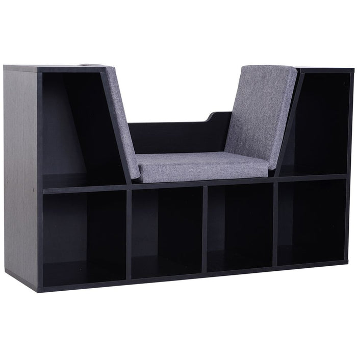 Versatile Sideboard Bookcase Storage Reading Seat for Kids - Black