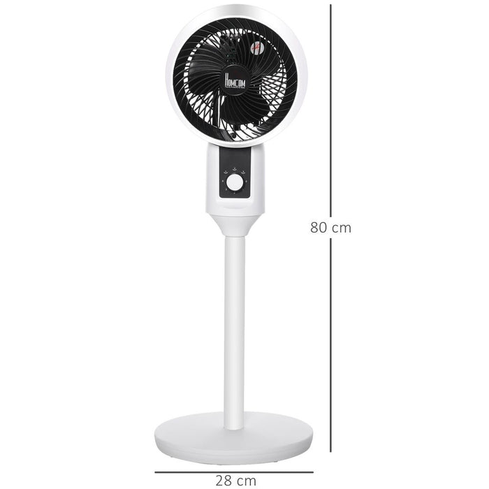 HOMCOM 9'' Air Circulator Fan 3 Speed 3 Mode, 70° Oscillation 90° Vertical Tilt, Height Adjustable, Remote Controller, for Living Room, Bedroom, Office, Black and White