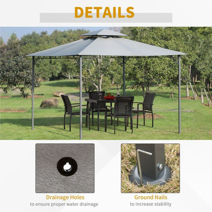 High-Quality Steel Outdoor Canopy Tent - UV Protected & Waterproof - Perfect for Summer Parties & Relaxation