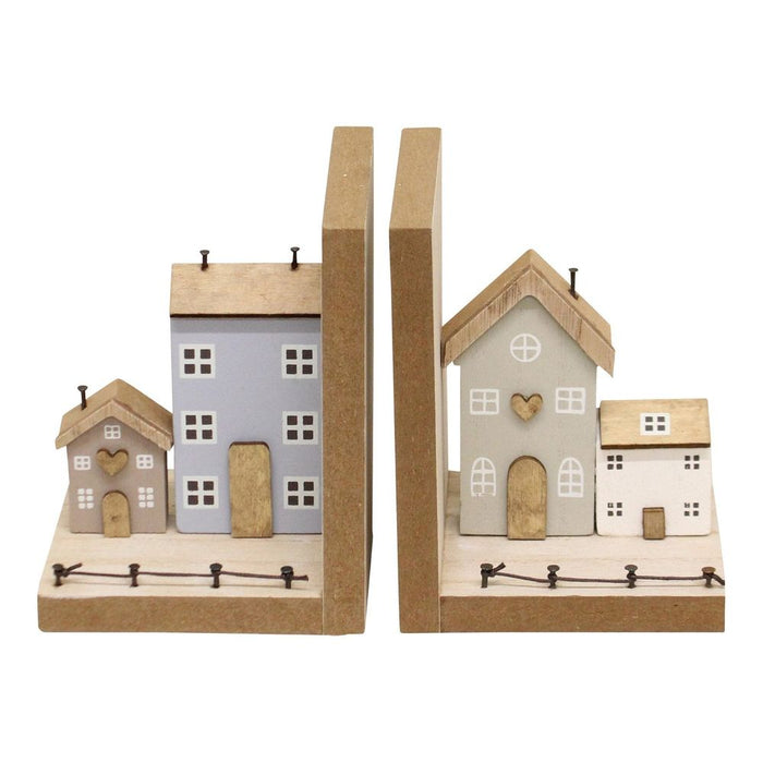 Premium Wooden Bookends - Charming House Design - High-Quality - Limited Stock