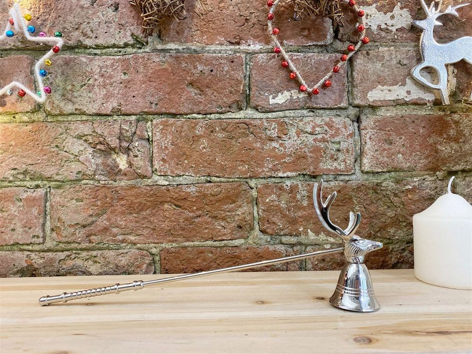 Premium Silver Stag Candle Snuffer - High Quality, Stylish Design - 29cm Length