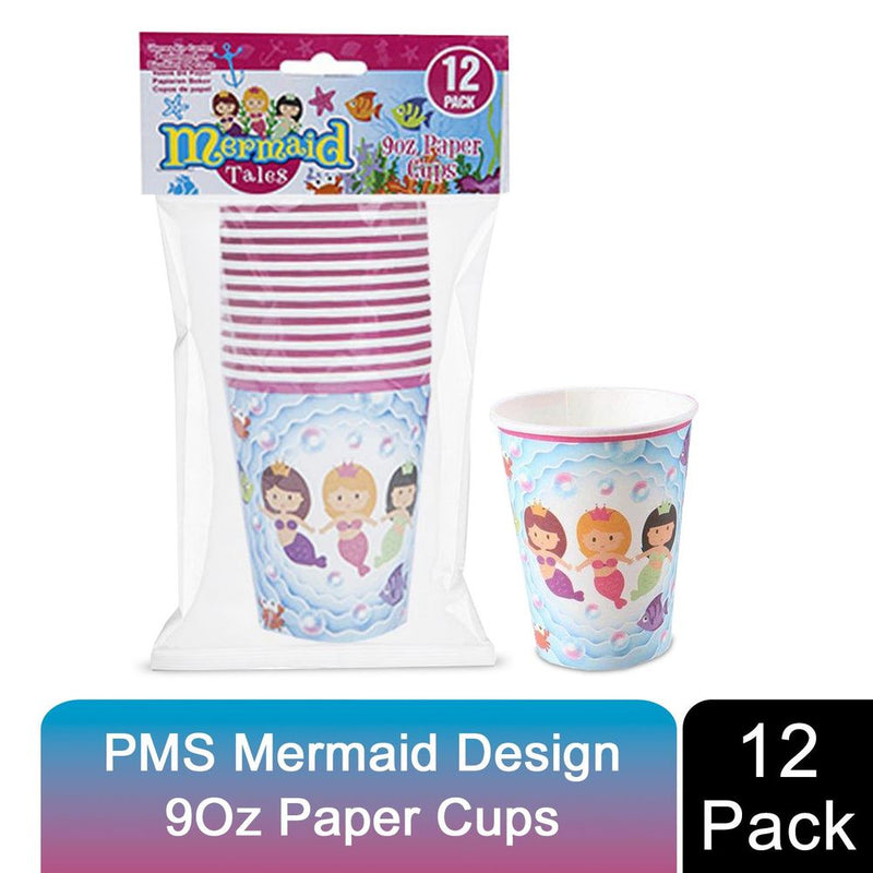 Premium Mermaid Design Paper Cups - Perfect for Parties, Picnics & BBQs