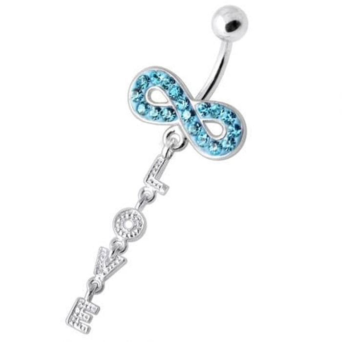 Infinity Love Jeweled Navel Belly Ring