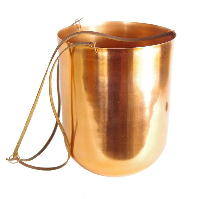 Premium Metal Leaf Copper Hanging Planter - 18x22cm - High Quality Craftsmanship