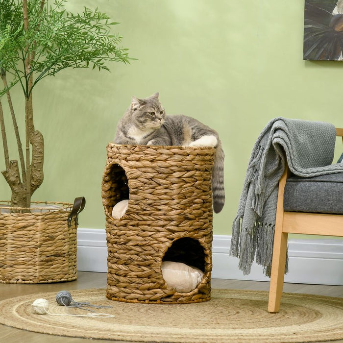 Ultimate 47cm Indoor Cat Barrel Tree - 2 Houses, Cushion - Top Quality