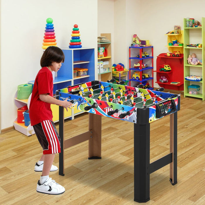 HOMCOM 2.8FT Football Foosball Gaming Table Soccer For Kids Indoor Play Fun Sports Game