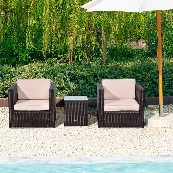 Outsunny 2 Seater Rattan Sofa Set - Brown"
Title (alternative): "Comfy & Chic 2 Seater Rattan Sofa Set - Brown"
Title (alternative): "Outdoor 2 Seater Rattan Sofa Set - Brown