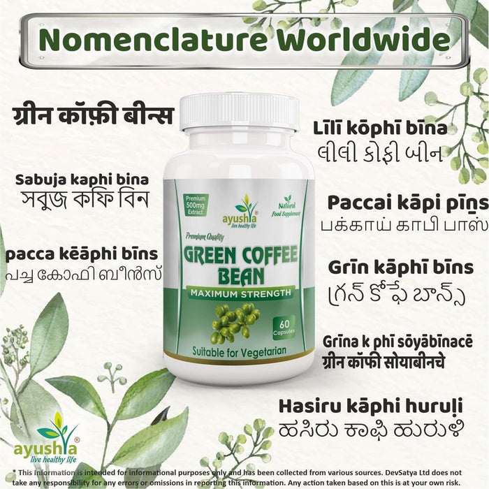 Organic Green Coffee Capsules - Pure Raw Extract for Weight Loss & Energy Boost