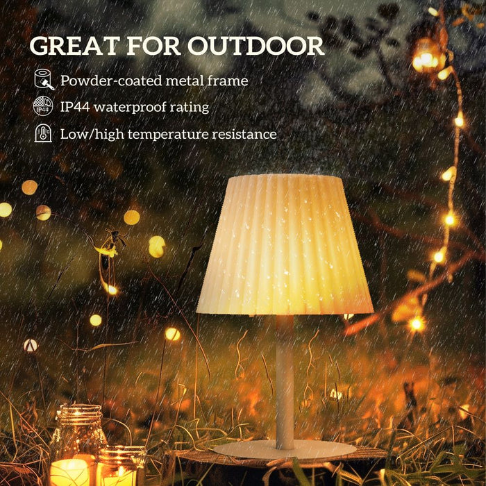 Outsunny Outdoor Table Lamp with Solar and USB Charge, Cordless, Auto Switch