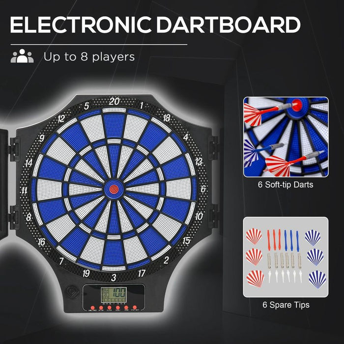 High-Quality Electronic Dart Board Set w/ Cabinet: 31 Games, 8 Players - Perfect for Home Entertainment & Parties