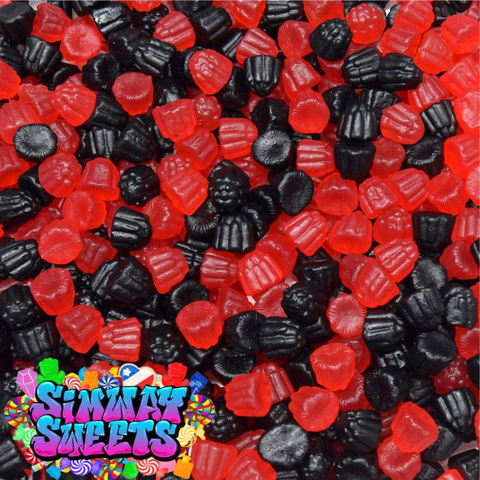 Premium Black & Raspberry Gums | Jelly Gummy Retro Sweets | Gift Jar