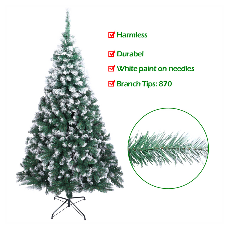 7FT Spray White PVC Christmas Tree 870 Branches Artificial