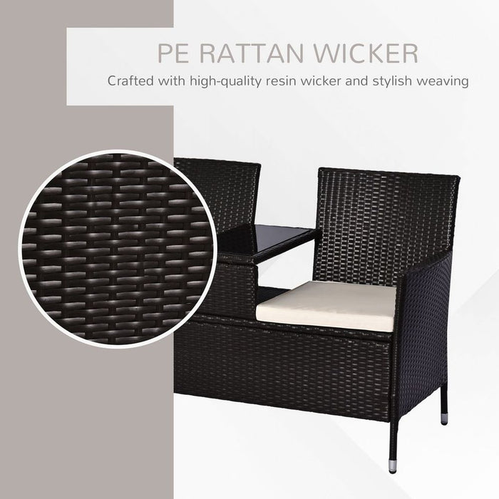 Stylish Double Rattan Sun Lounger - Yard, Patio, Deck & Garden Suitability - Comfortable Cushions - Durable & Portable