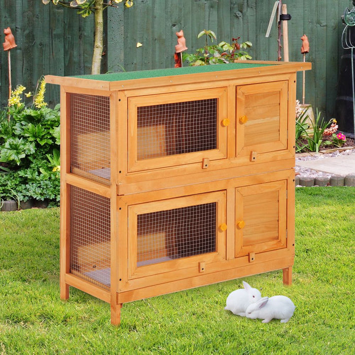 Premium Rabbit Hutch | Outdoor Wooden Bunnies House | 2 Sizes | Weather-Resistant