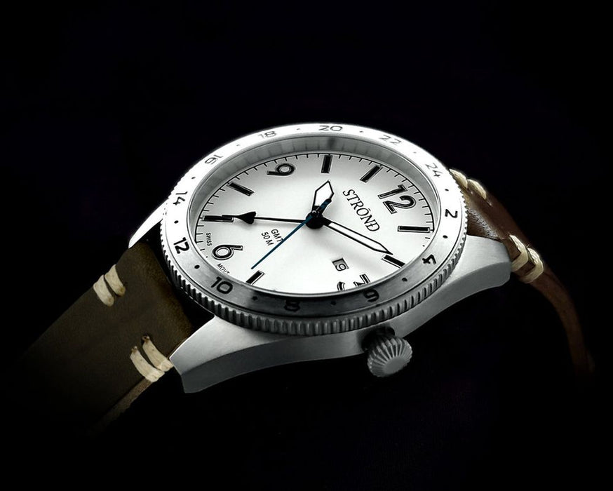 Strond SSC-101 24h GMT, All Stainless Steel & Cream Watch