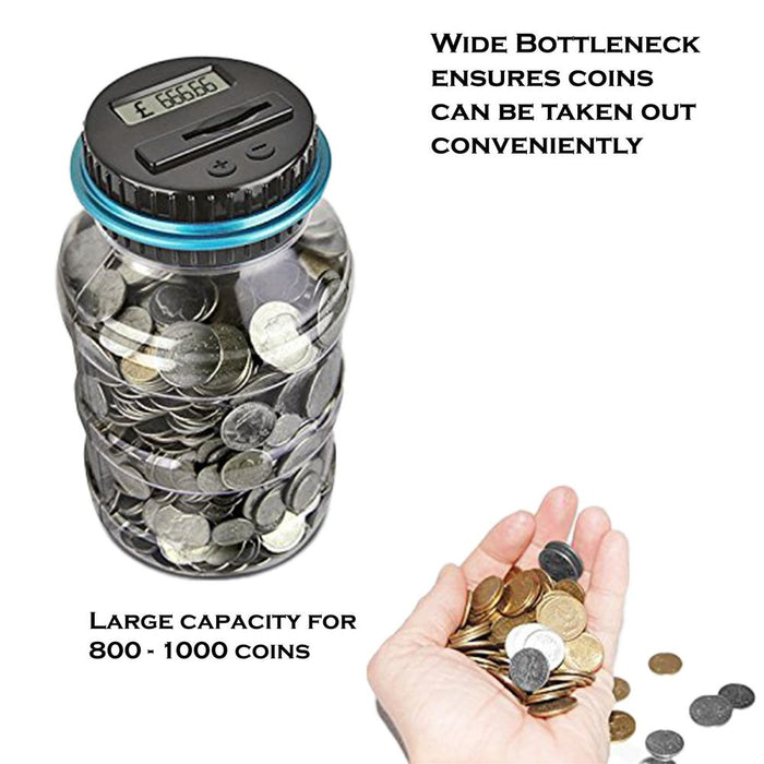 Digital Piggy Bank UK Coin Counting Jar Money Box Coin Saving Pot