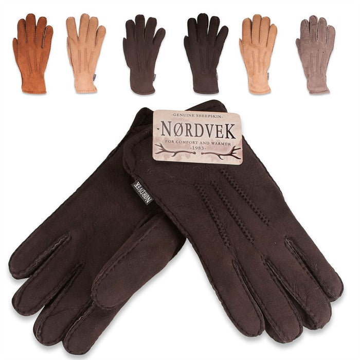 Nordvek Mens Sheepskin Gloves With 3 Point Design - 306-100