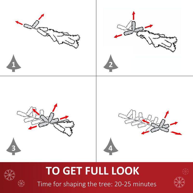 5FT Artificial SnowDipped Christmas Tree White Berries Star Topper Branch Green