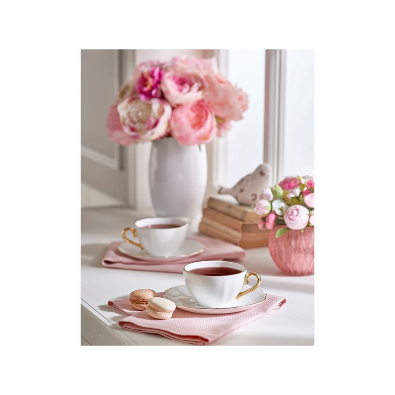 Poem Tea Cup and Saucer Set - Blue