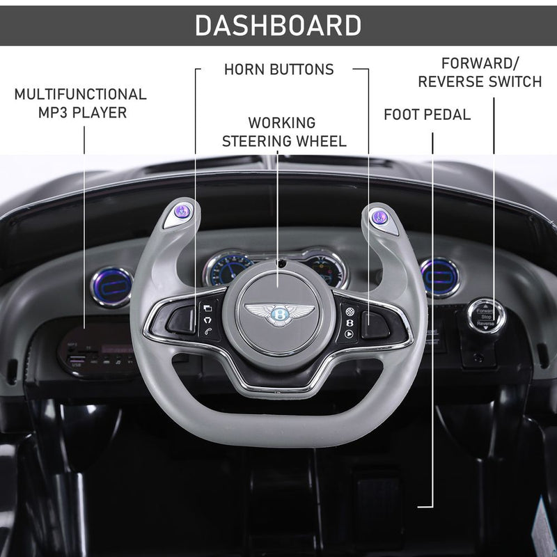 Thrilling Electric Ride-on Car - LEDs, Music, Parental Remote, Black
