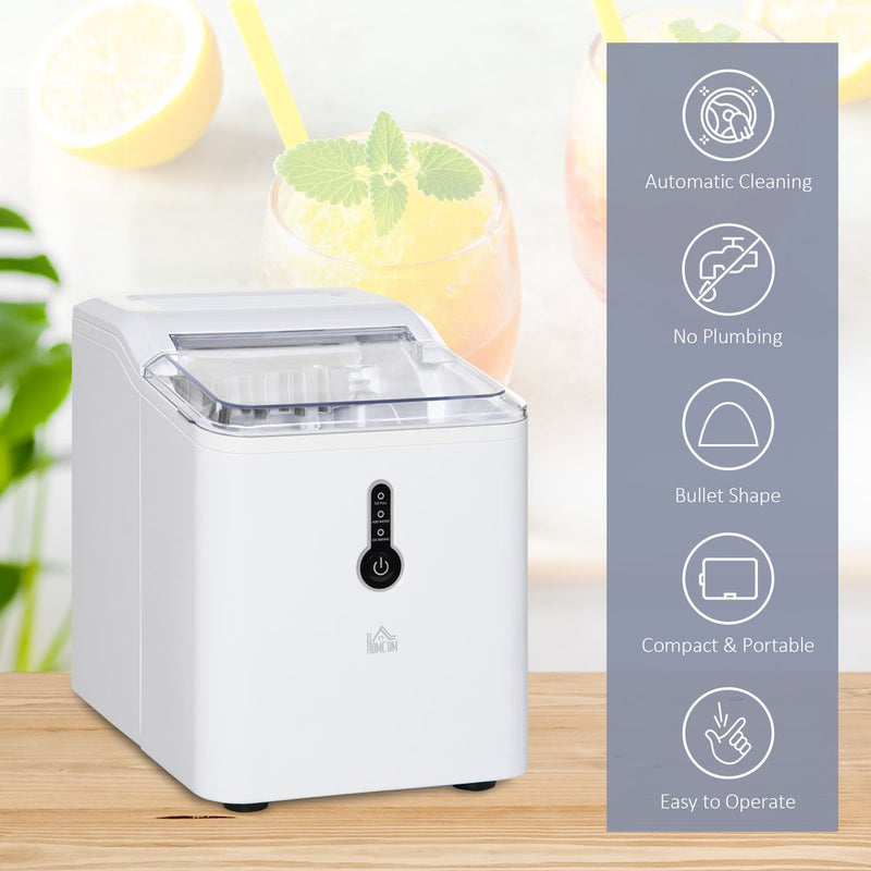 12kg Ice Maker Machine - Counter Top Home Drink Equipment - White - High Quality